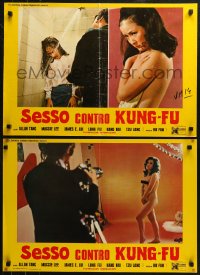 7b0989 LOVE & BLOOD group of 6 Italian 18x26 pbustas 1973 Fan Ho's Xue ai, different & sexy!