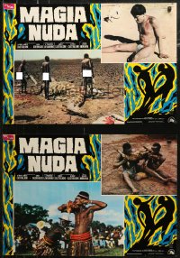 7b1010 MONDO MAGIC group of 5 Italian 18x26 pbustas 1977 Magia Nuda, naked African natives!
