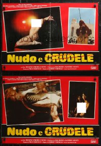 7b0993 NAKED & CRUEL group of 6 Italian 19x27 pbustas 1984 Bitto Albertini's Nudo e crudele, wild!