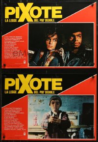 7b0995 PIXOTE group of 6 Italian 18x26 pbustas 1983 Hector Babenco, running from the law action!