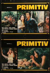 7b1021 PRIMITIVES group of 4 Italian 19x26 pbustas 1978 Primitif, wild Indonesian cannibal horror!