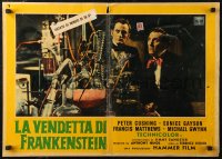 7b1071 REVENGE OF FRANKENSTEIN Italian 19x27 pbusta 1958 Peter Cushing in the greatest horrorama!