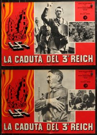 7b0952 RISE & FALL OF THE THIRD REICH group of 8 Italian 18x27 pbustas 1969 book by William Shirer!