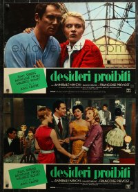 7b0958 TIME OUT FOR LOVE group of 8 Italian 18x27 pbustas 1962 Jean Seberg & Micheline Presle!