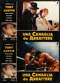 7b1004 TITLE SHOT group of 6 Italian 18x26 pbustas 1979 Tony Curtis, boxers fighting in ring!