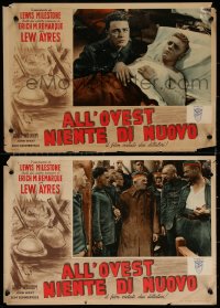 7b1094 ALL QUIET ON THE WESTERN FRONT 8 Italian 13x19 pbustas 1950 story of blood, guts & tears