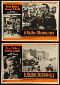 7b1110 DR. STRANGELOVE group of 2 Italian 13x19 pbustas R1970s Stanley Kubrick classic, Sellers!