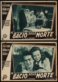 7b1091 KISS OF DEATH group of 9 Italian 13x19 pbustas 1948 Victor Mature, Gray, film noir classic!