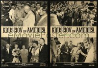 7b1104 N.S. KHRUSCHEV V AMERIKE group of 3 Italian 13x19 pbustas 1960 Khruschev documentary!