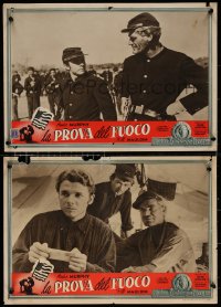 7b1101 RED BADGE OF COURAGE group of 5 Italian 13x19 pbustas 1952 Audie Murphy, Huston, Civil War!