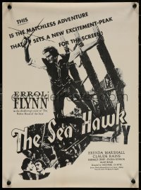 7b0027 SEA HAWK New Zealand daybill R1950s Michael Curtiz directed, Flynn in matchless adventure!