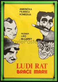 7b0394 DUCK SOUP Yugoslavian 19x27 1960s Marx Brothers, Groucho, Harpo & Chico, wacky art!