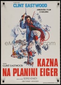 7b0395 EIGER SANCTION Yugoslavian 20x27 1975 Clint Eastwood's lifeline was held by the assassin he hunted!
