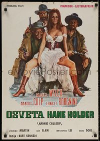 7b0414 HANNIE CAULDER Yugoslavian 20x28 1973 cowgirl Raquel Welch, Elam, Culp, Borgnine by Ciriello!
