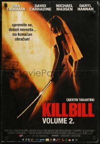 7b0423 KILL BILL: VOL. 2 Yugoslavian 19x27 2004 bride Uma Thurman with katana, Quentin Tarantino