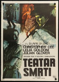 7b0467 THEATRE OF DEATH Yugoslavian 20x27 1967 Christopher Lee, great different horror artwork!
