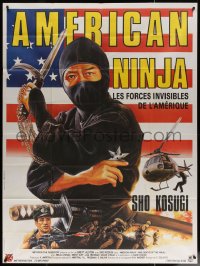 7c0811 9 DEATHS OF THE NINJA French 1p 1985 different art of American Ninja Sho Kosugi, rare!