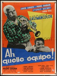 7c0814 AH QUELLE EQUIPE French 1p 1958 great image of jazz man playing soprano sax!