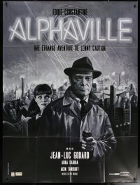 7c0822 ALPHAVILLE French 1p R2012 Jean-Luc Godard, Eddie Constantine as Lemmy Caution, Anna Karina!