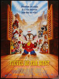 7c0828 AMERICAN TAIL: FIEVEL GOES WEST French 1p 1991 animated western, there's a new mouse in town!