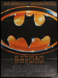 7c0856 BATMAN French 1p 1989 DC Comics, directed by Tim Burton, cool image of the bat logo!