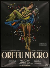 7c0872 BLACK ORPHEUS French 1p R1961 Marcel Camus' Orfeu Negro, best art by Georges Allard!