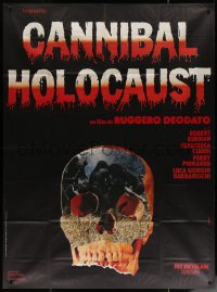 7c0900 CANNIBAL HOLOCAUST French 1p 1981 gruesome Italian horror, wild different skull image!