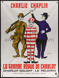 7c0912 CHAPLIN REVUE French 1p R1973 Charlie comedy compilation, great art by Leo Kouper & Boumendil!