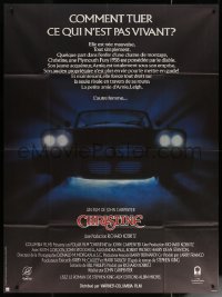 7c0922 CHRISTINE French 1p 1984 written by Stephen King, John Carpenter directed, creepy car image!