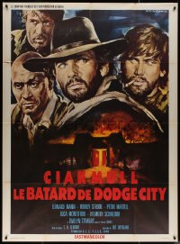 7c0923 CHUCK MOLL French 1p 1971 Gasparri art of Leonard Mann & Woody Strode in spaghetti western!