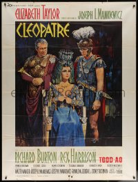 7c0927 CLEOPATRA French 1p 1963 Elizabeth Taylor, Richard Burton, Rex Harrison, Terpning art!