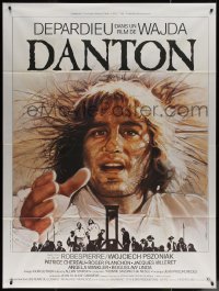 7c0951 DANTON French 1p 1982 Andrzej Wajda, cool art of Gerard Depardieu by Michel Landi!