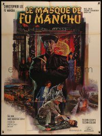7c1012 FACE OF FU MANCHU French 1p 1966 different art of Asian villain Chris Lee by Jean Mascii!