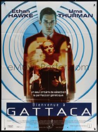 7c1045 GATTACA French 1p 1998 Ethan Hawke, sexy Uma Thurman, there is no gene for the human spirit!