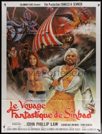 7c1061 GOLDEN VOYAGE OF SINBAD French 1p 1975 Ray Harryhausen, cool different fantasy art!