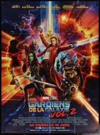 7c1074 GUARDIANS OF THE GALAXY VOL. 2 advance French 1p 2017 Marvel, great full-color cast montage!