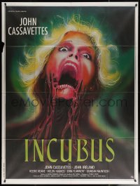 7c1119 INCUBUS French 1p 1981 John Cassavetes, wild horror artwork of bloody screaming woman, rare!