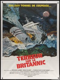 7c1142 JUGGERNAUT French 1p 1975 cool Bob McCall artwork of Brittanic ocean liner under attack!