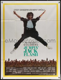 7c1144 JUMPIN' JACK FLASH French 1p 1986 great wacky image of Whoopi Goldberg in mid air!