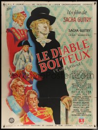 7c1166 LAME DEVIL French 1p 1948 Rene Lefebvre montage art of Sacha Guitry & top cast, ultra rare!