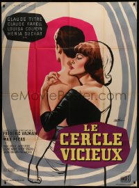 7c1179 LE CERCLE VICIEUX French 1p 1960 cool art of Claude Titre & Luisa Colpeyn by Jean Mascii!