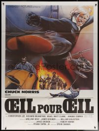 7c1198 LONE WOLF McQUADE French 1p R1980s great different montage art of Chuck Norris kicking, rare!