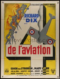 7c1201 LOST SQUADRON French 1p R1930s different Brunver art of cameramen filming plane crash!