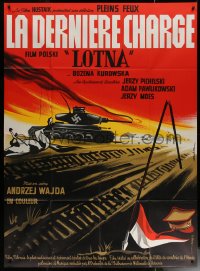 7c1202 LOTNA French 1p 1966 Andrzej Wajda, Bohle art of Nazi tank in desert in World War II!