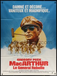 7c1208 MacARTHUR French 1p 1978 daring, brilliant, stubborn World War II Rebel General Gregory Peck!