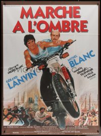 7c1222 MARCHE A L'OMBRE French 1p 1984 Jean Mascii & Philippe art of Lanvin & Blanc on motorcycle!