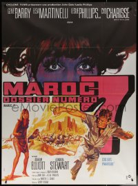 7c1223 MAROC 7 French 1p 1967 artwork of spy Gene Barry, sexy Elsa Martinelli & Cyd Charisse!