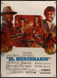 7c1233 MERCENARY French 1p 1969 cool spaghetti western art of gunslingers Jack Palance & Franco Nero!