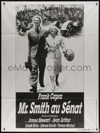 7c1248 MR. SMITH GOES TO WASHINGTON French 1p R1980s Capra, full-length James Stewart & Jean Arthur!
