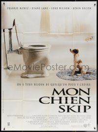 7c1254 MY DOG SKIP French 1p 2000 great image of Jack Russell terrir dog staring at toilet!